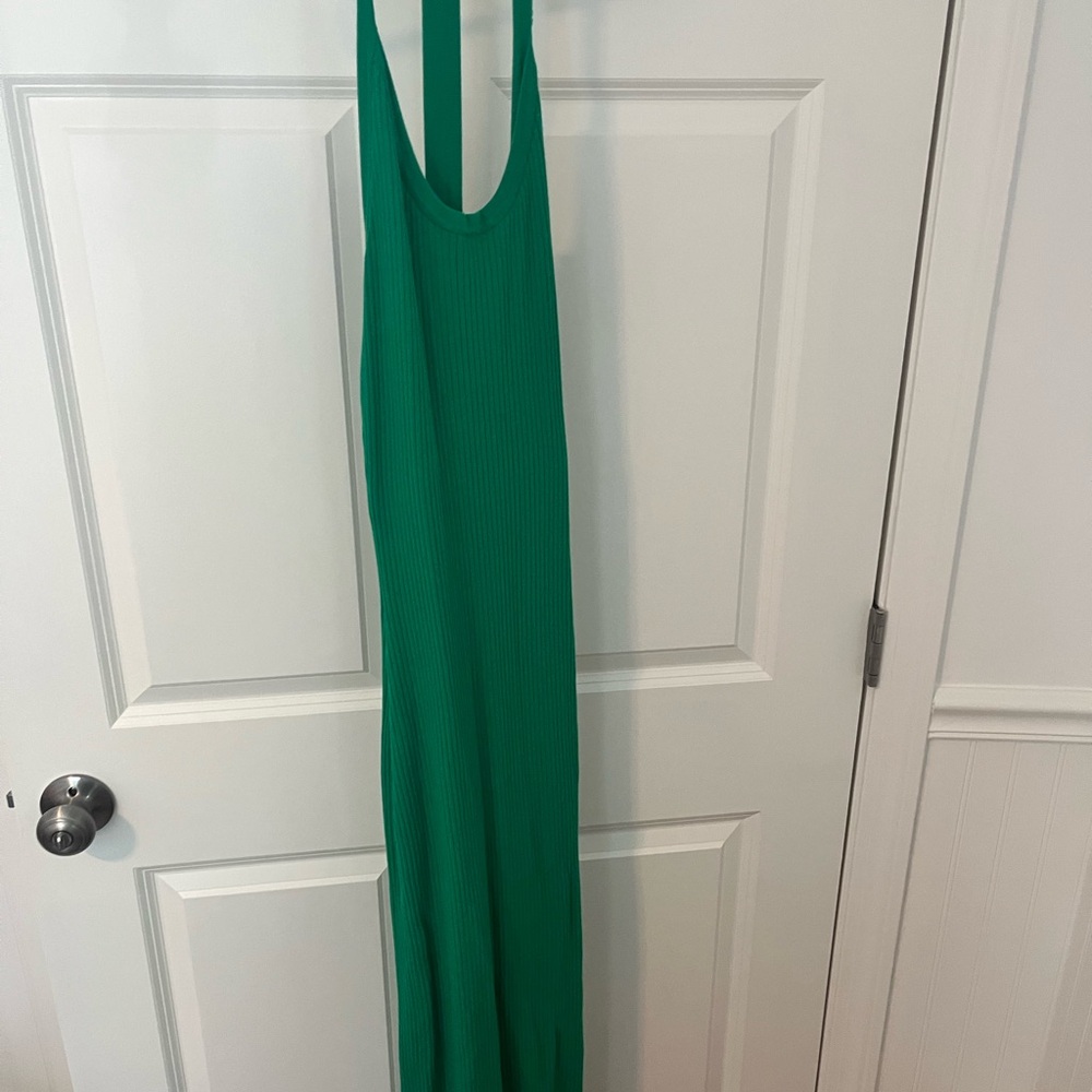Meshki knit Green Maxi Dress w Slit